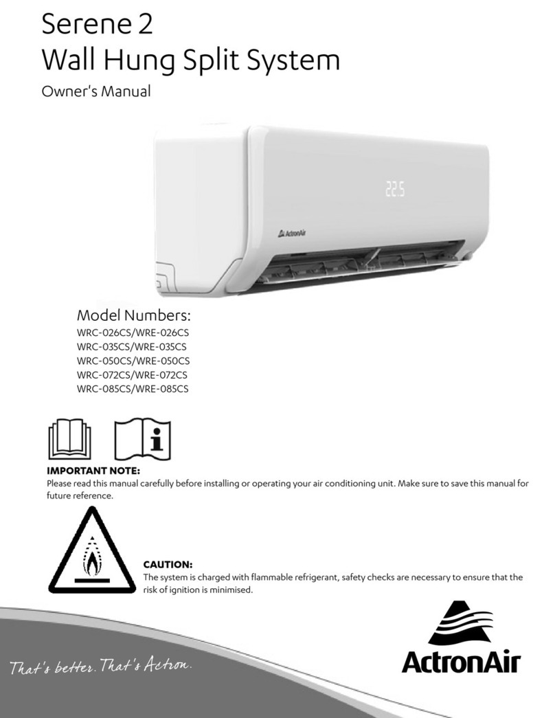 ActronAir Serene 2 WRC-026CS User manual