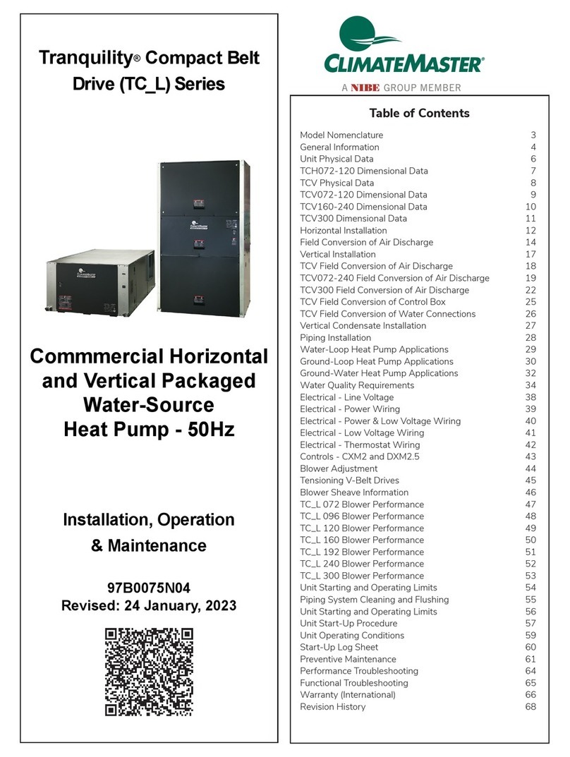 Nibe ClimateMaster Tranquility TC L Series Owner's manual Nibe ClimateMaster Tranquility TC L Series Owner's manual
