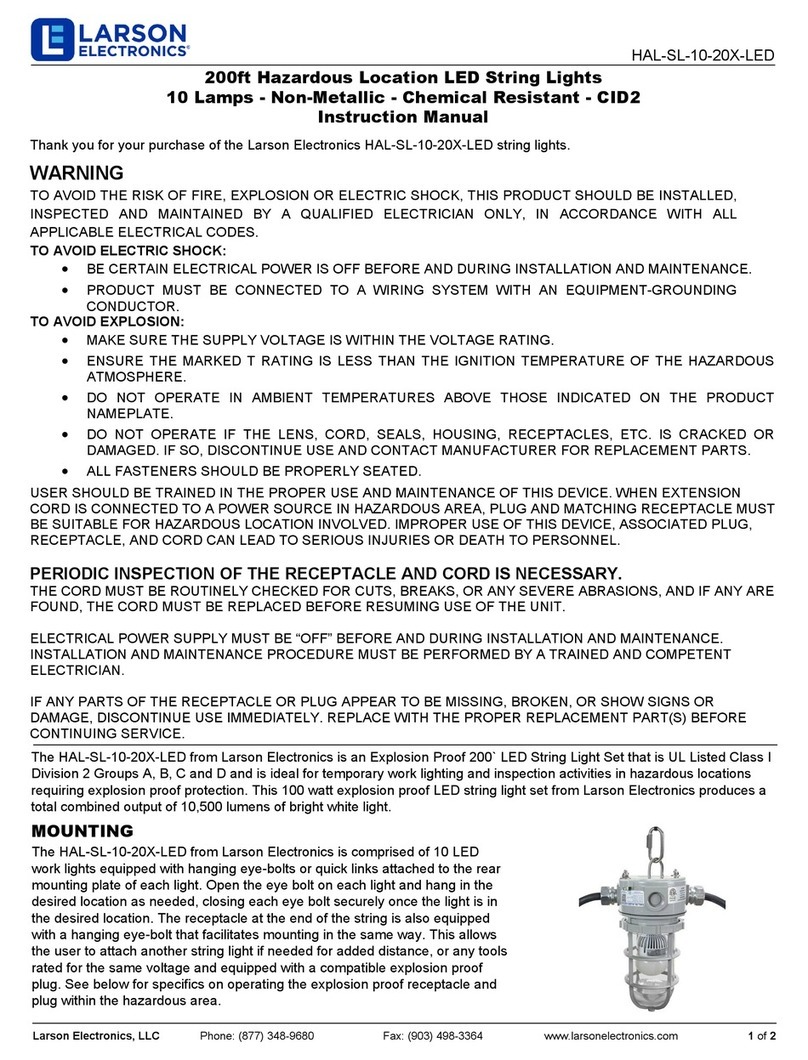 Larson Electronics HAL-SL-10-20X-LED User manual