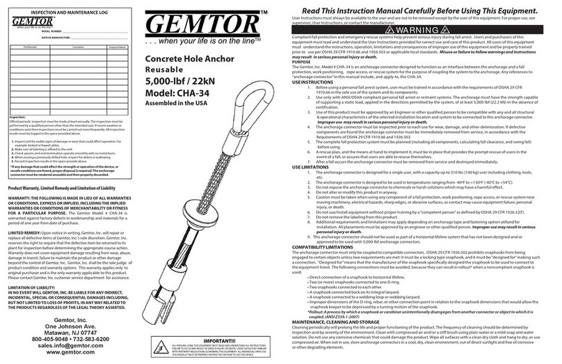 Gemtor CHA-34 User manual