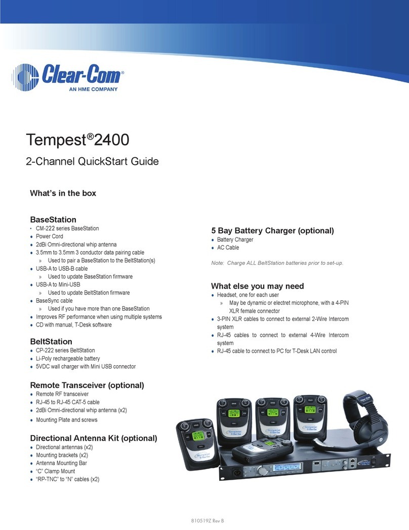 HME Clear-Com Tempest 2400 User manual