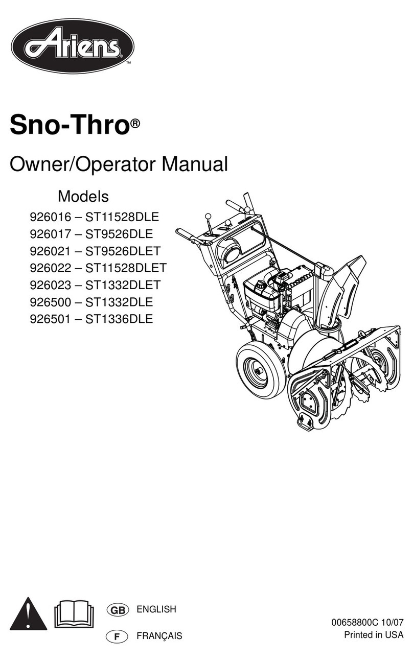 Ariens SNO-THRO 924337  ST11528DLE Owner's/operator's manual