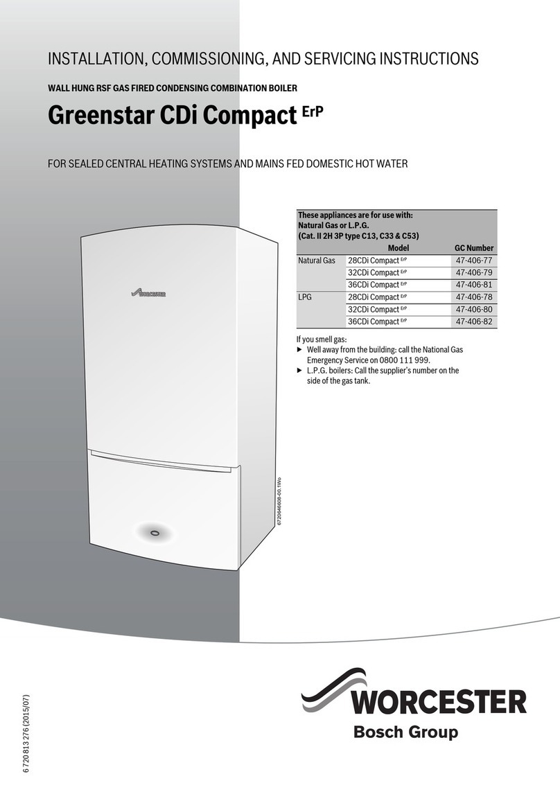 Bosch Worcester Greenstar CDi Compact ErP Series Installation, commissioning and servicing instruction
