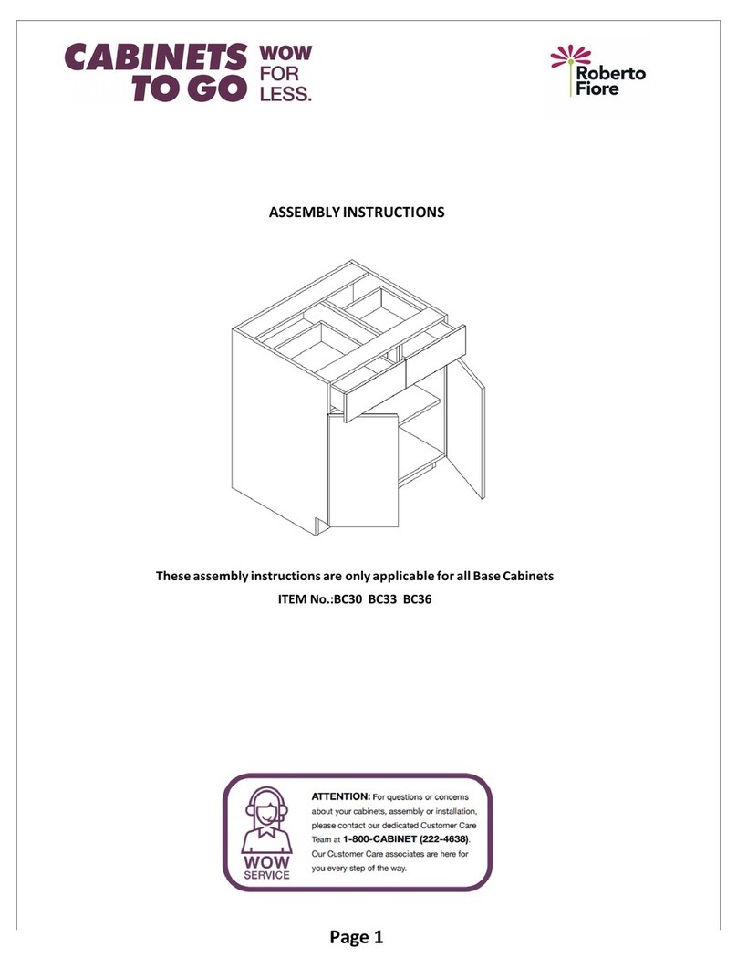 ROBERTO FIORE Cabinets To Go BC30 Assembly instructions ROBERTO FIORE Cabinets To Go BC30 Assembly instructions