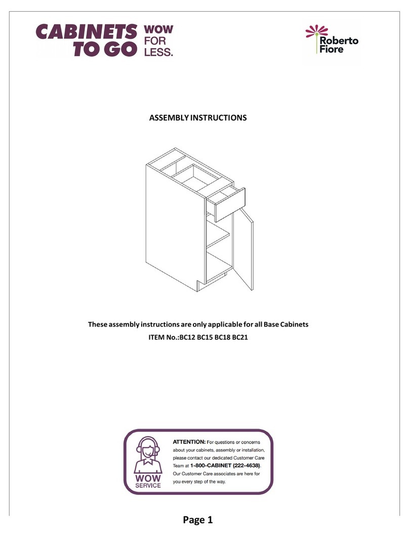 ROBERTO FIORE Cabinets To Go BC12 Assembly instructions ROBERTO FIORE Cabinets To Go BC12 Assembly instructions