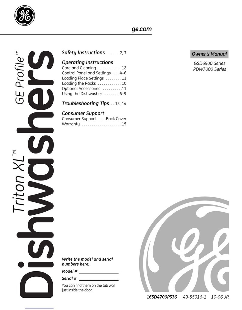 GE Profile Triton XL PDW7000 Series User manual