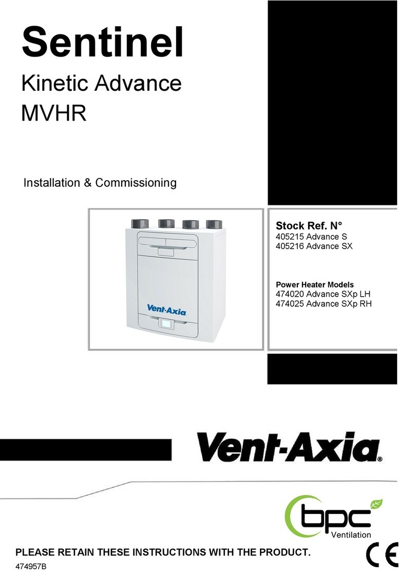 BPC Vent-Axia Sentinel 405215 Advance S Installation & commissioning