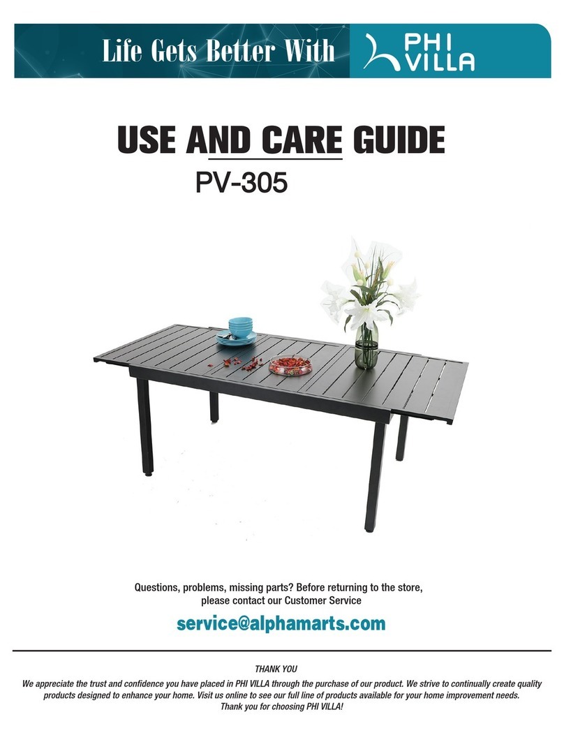 PHI VILLA PV-305 Use and care guide