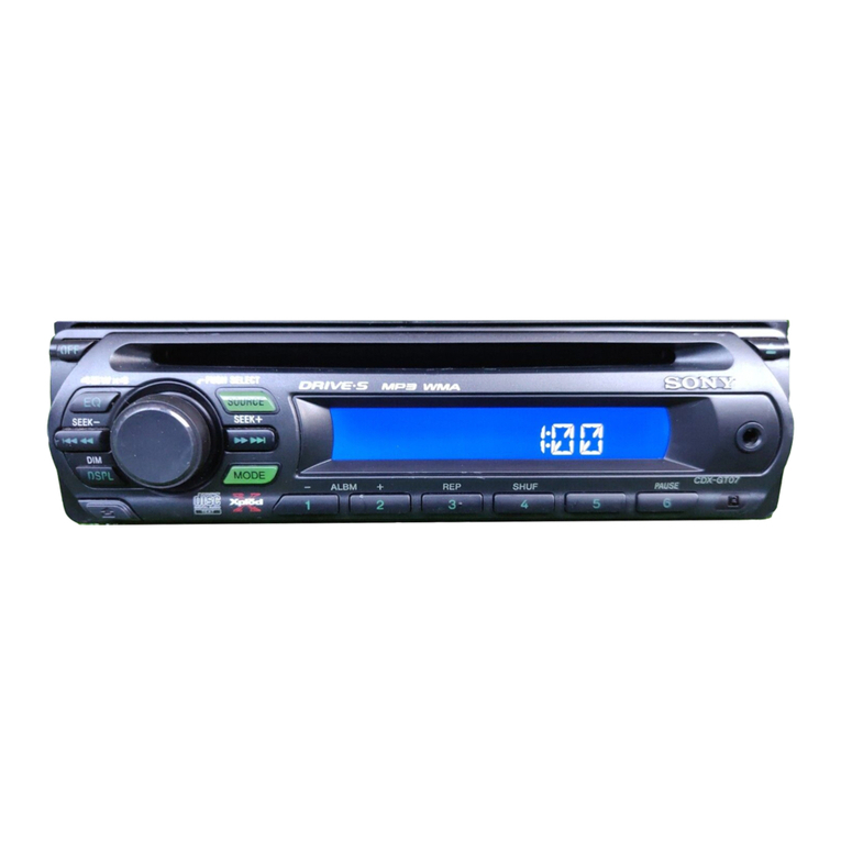 Sony CDX-GT07 - Fm/am Compact Disc Player User manual