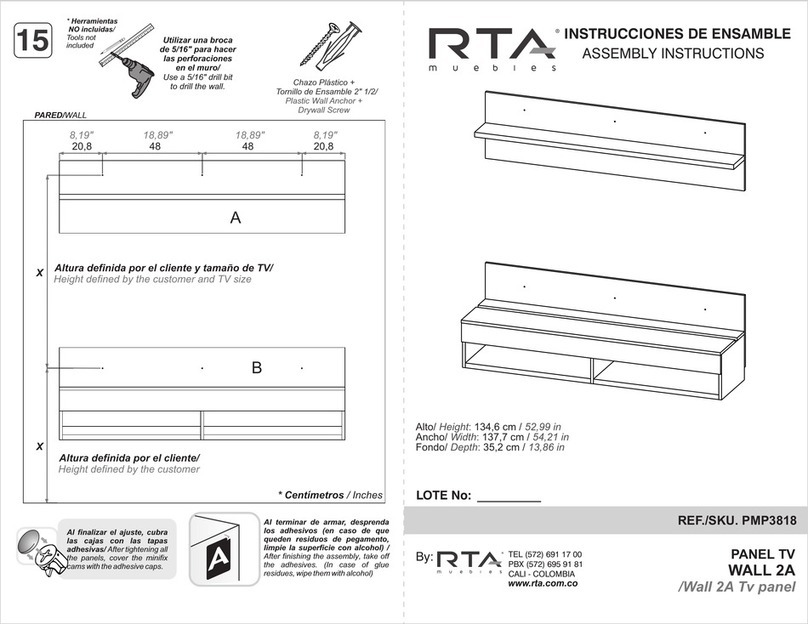 RTA PMP3818 Assembly instructions