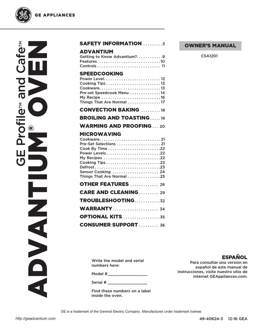 GE Cafe Advantium CSA1201 owner's manual