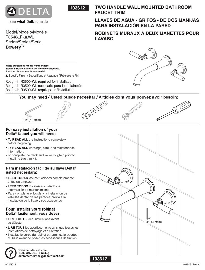 Delta Bowery T3548LF WL Series User manual