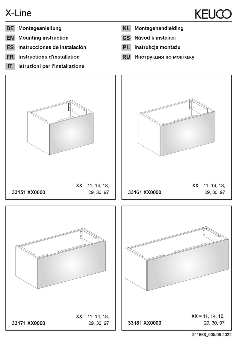 KEUCO X-Line 33151 0000 Series Mounting instruction