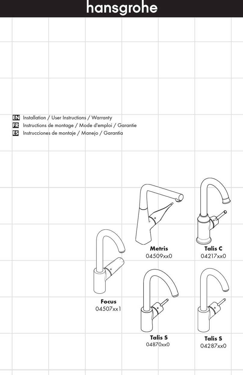 Hans Grohe Talis C 04217 0 Series Installation/User Instructions/Warranty Hans Grohe Talis C 04217 0 Series Installation/User Instructions/Warranty