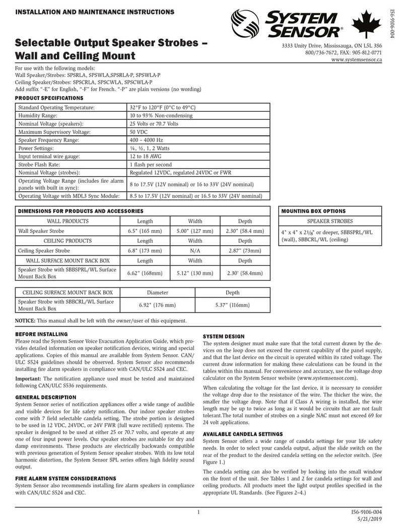 System Sensor S524 User manual