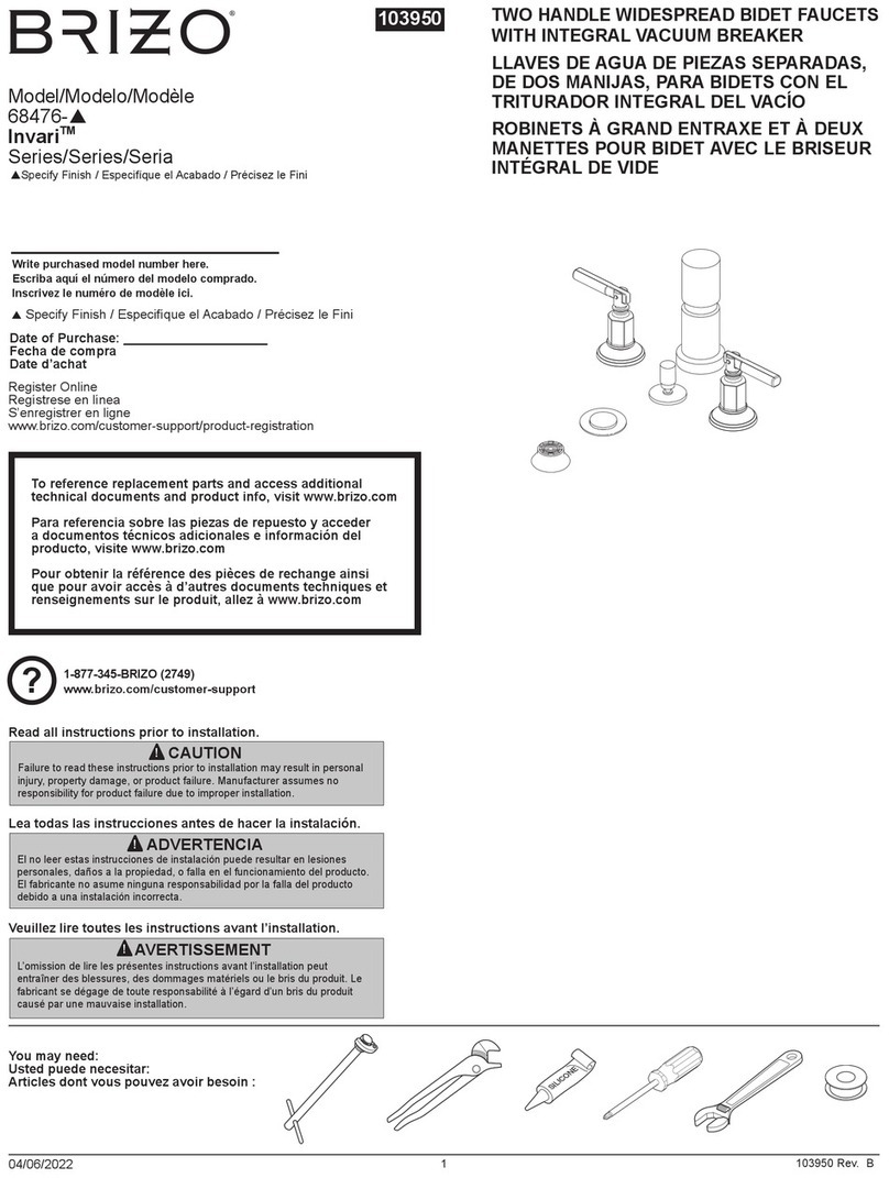 Brizo Invari 68476 Series User manual