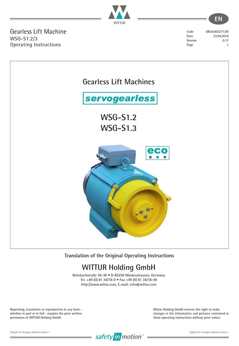 WITTUR servogearless WSG-S1.2 operating instructions