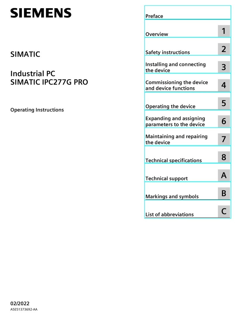 Siemens SIMATIC IPC277G operating instructions