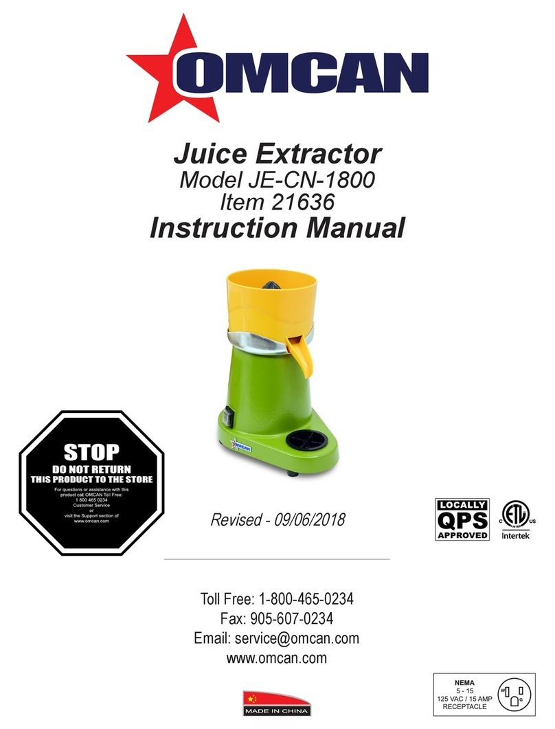 Omcan JE-CN-1800 User manual