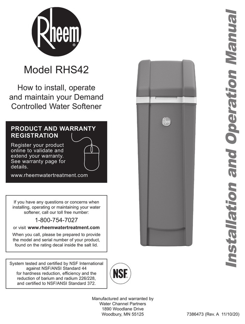 Rheem RHS42 Installation and operation manual