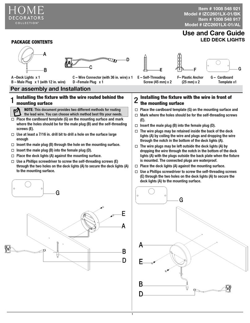 HAMPTON BAY IZC2601LX-01/BK Use and care guide HAMPTON BAY IZC2601LX-01/BK Use and care guide