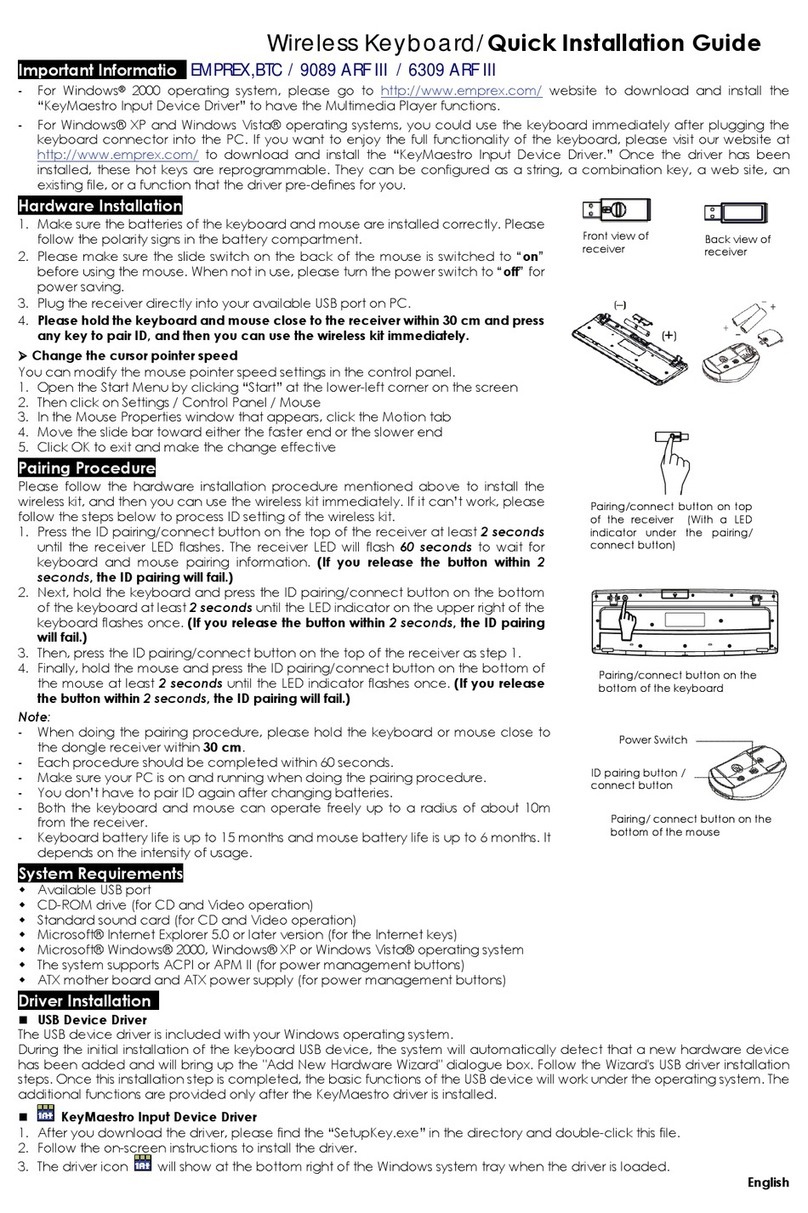 BTC 9089 ARF III Quick installation guide BTC 9089 ARF III Quick installation guide
