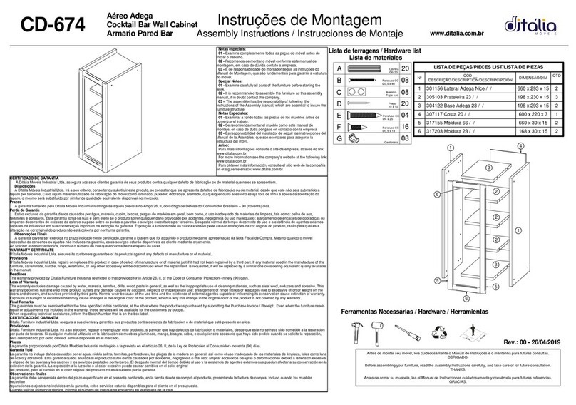 DITALIA CD-674 Assembly instructions