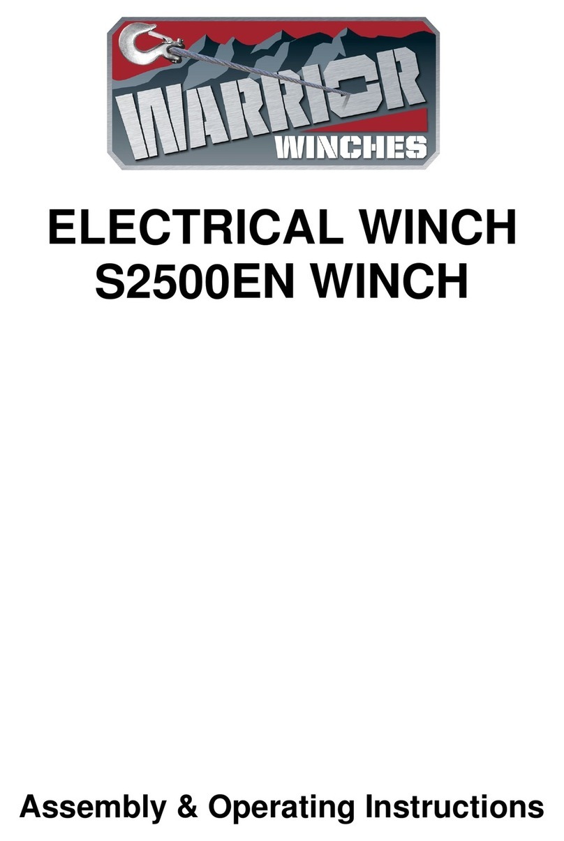 Warrior Winches S2500EN Quick reference guide
