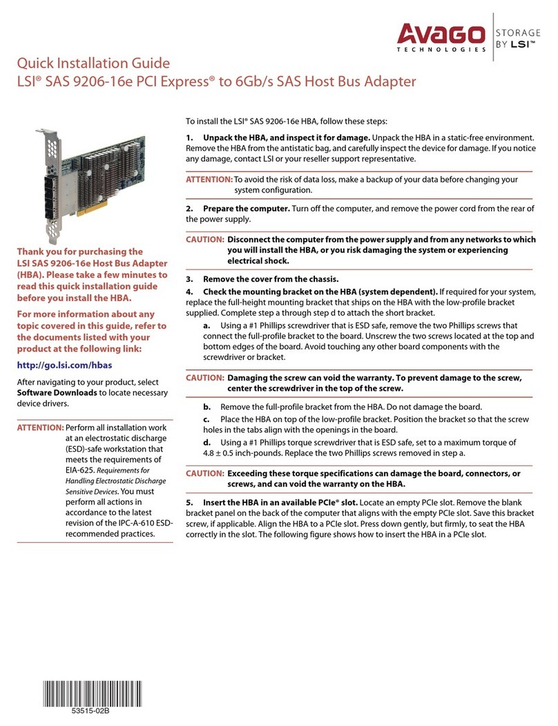 Avago LSI SAS 9206-16e Quick installation guide