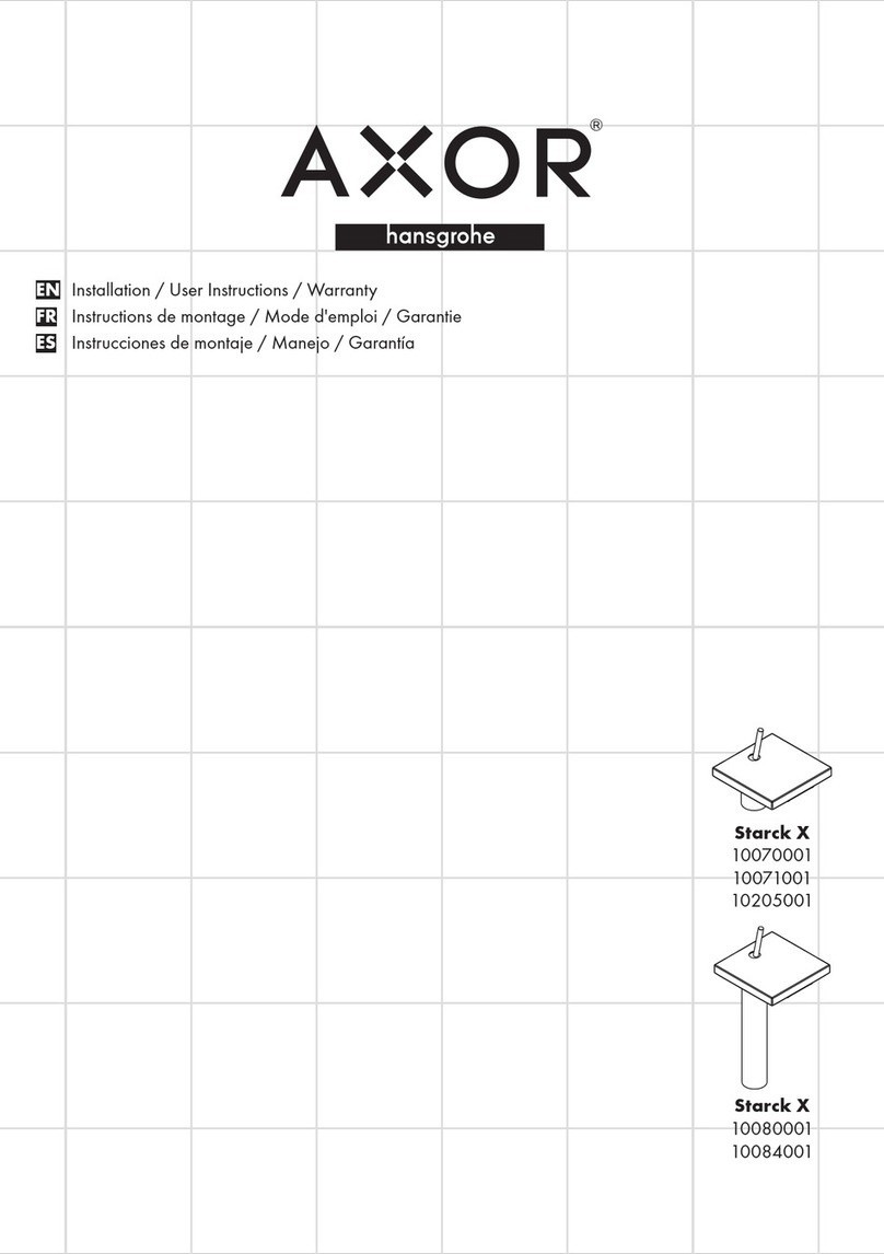 Hans Grohe AXOR Starck X 10084001 Installation/User Instructions/Warranty Hans Grohe AXOR Starck X 10084001 Installation/User Instructions/Warranty