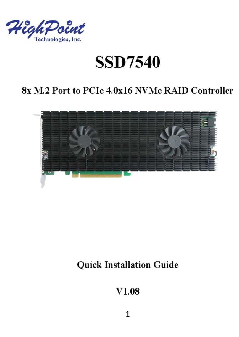 HighPoint SSD7540 Quick installation guide