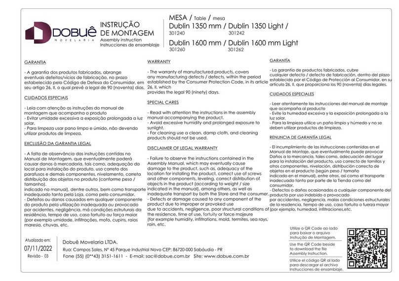dobue MOVELARIA Dublin 301240 Assembly instruction