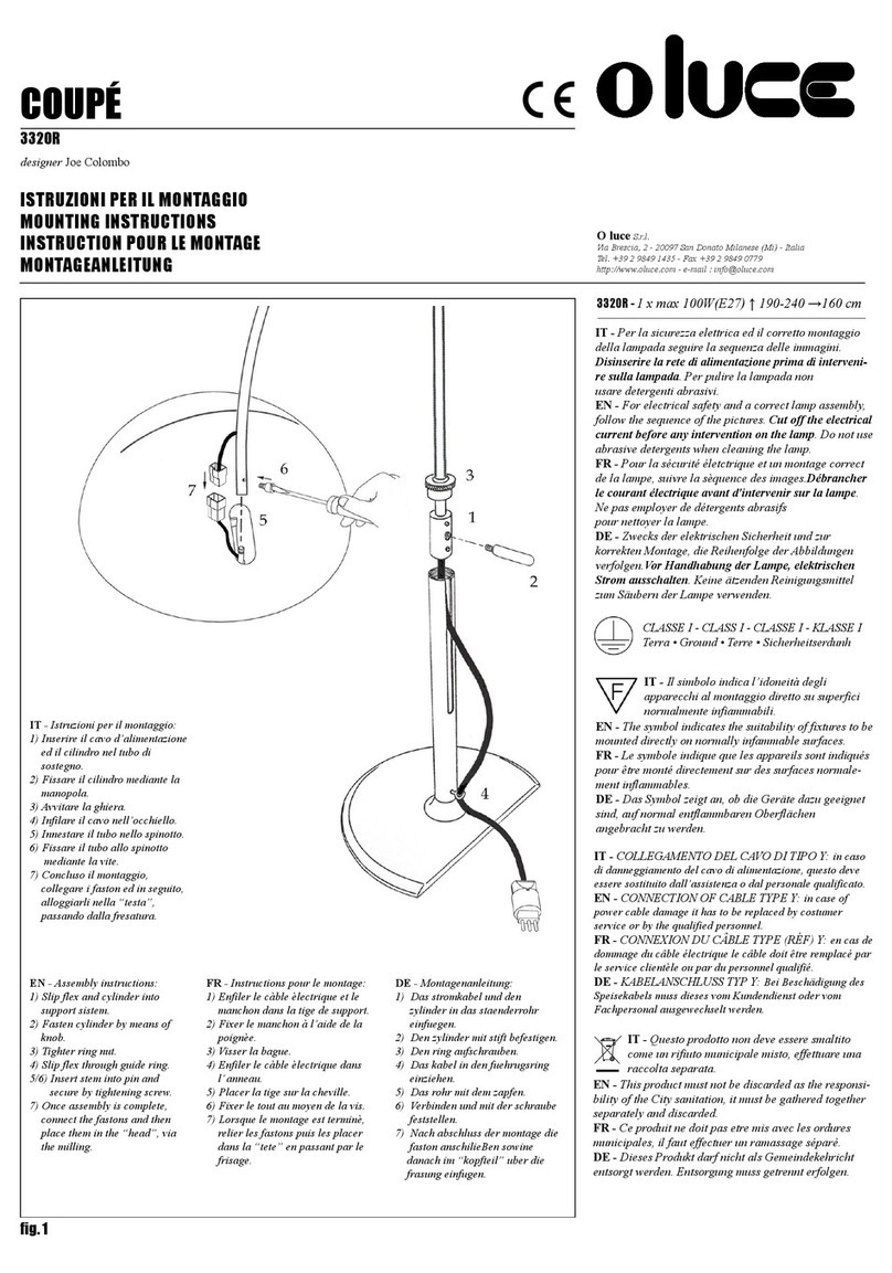 oluce COUPE 3320R Mounting instructions