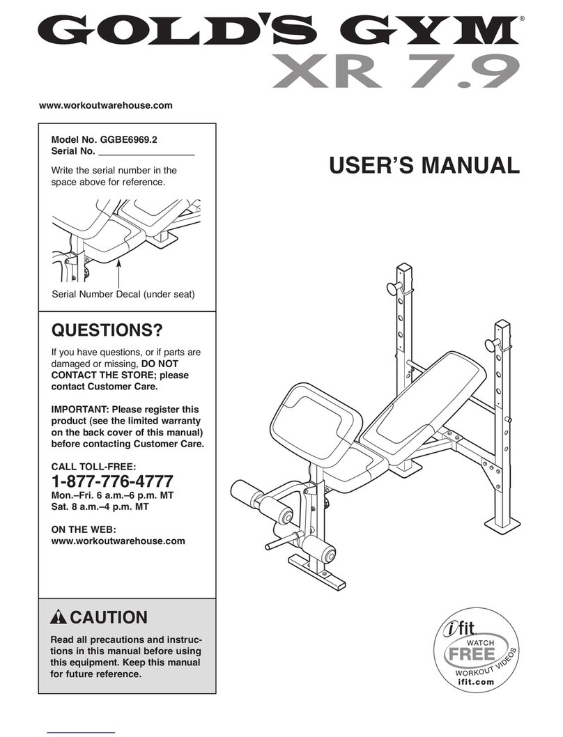 Gold's Gym XR 7.9 user manual