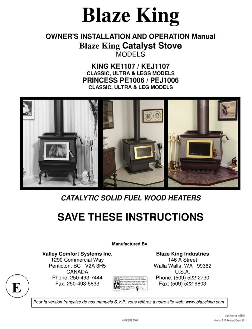 Blaze King KING KEJ1107 Owner's installation and operation manual