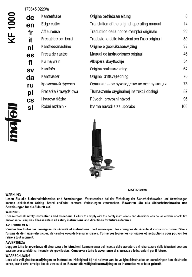 Mafell KF 1000 Translation of the original operating manual