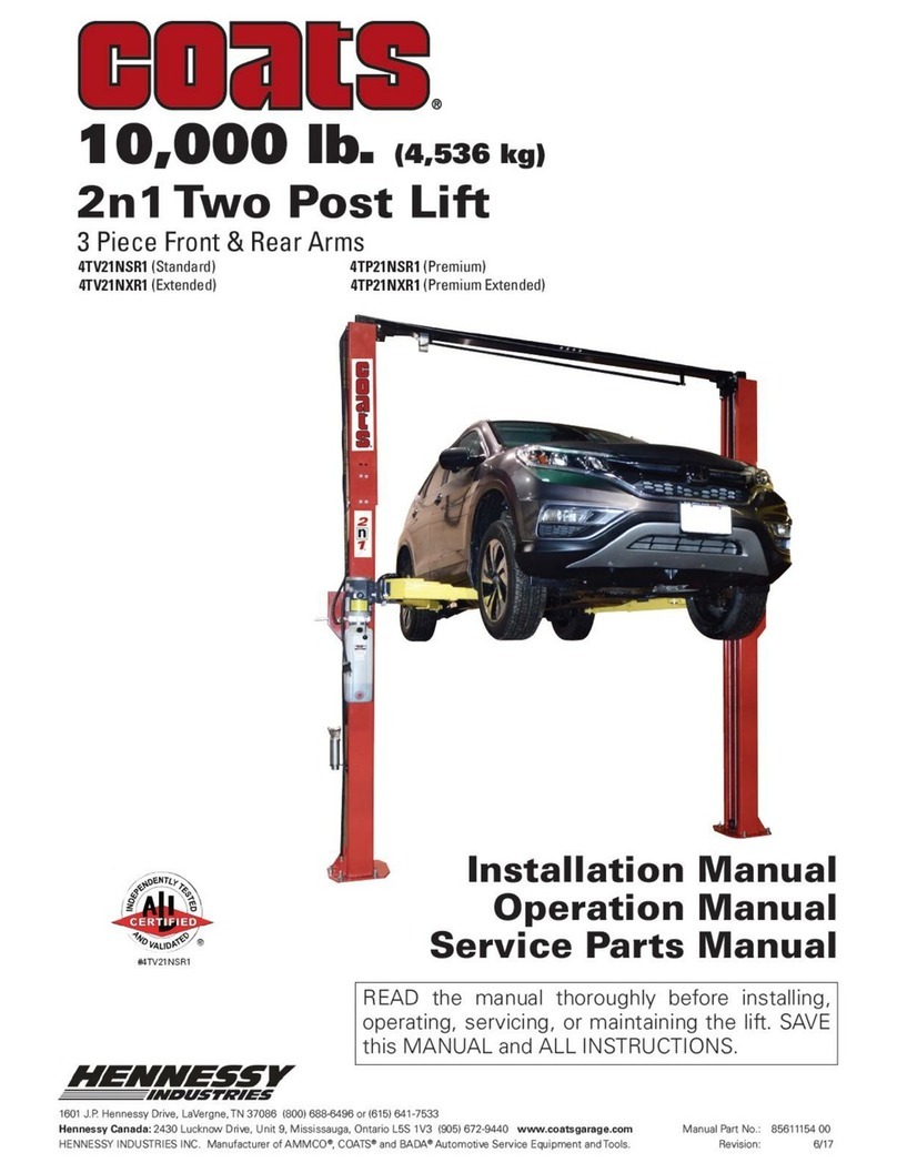 HENNESSY INDUSTRIES coats 4TV21NSR1 manual