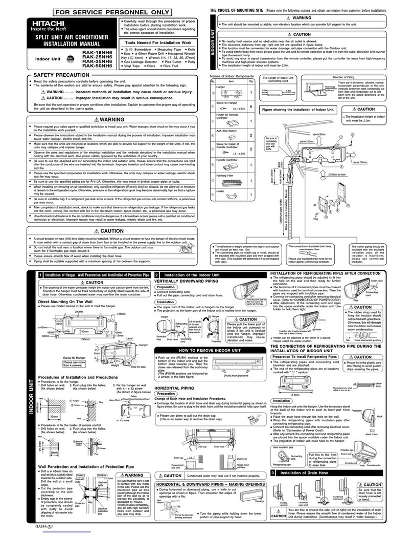 Hitachi RAK-35NH6 User manual