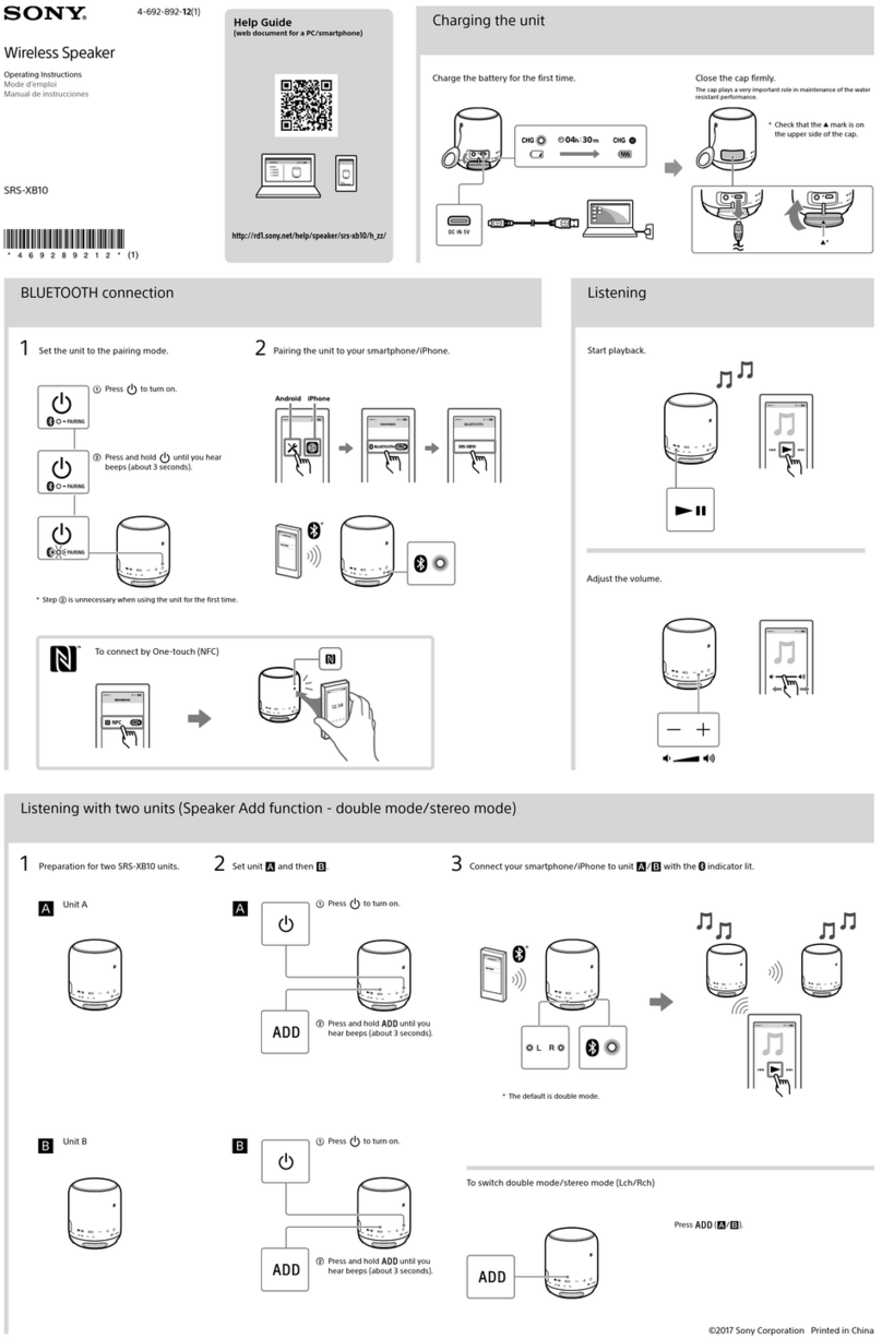 Sony SRS-XB10 operating instructions