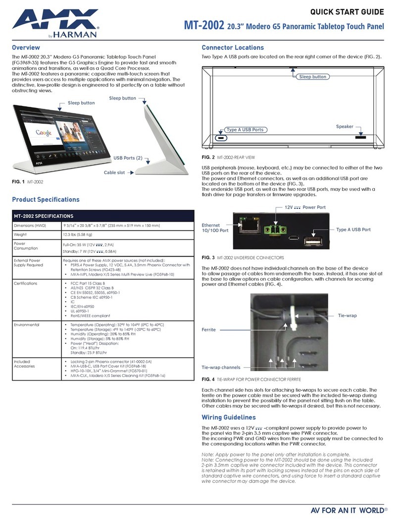 Harman AMX MT-2002 quick start guide