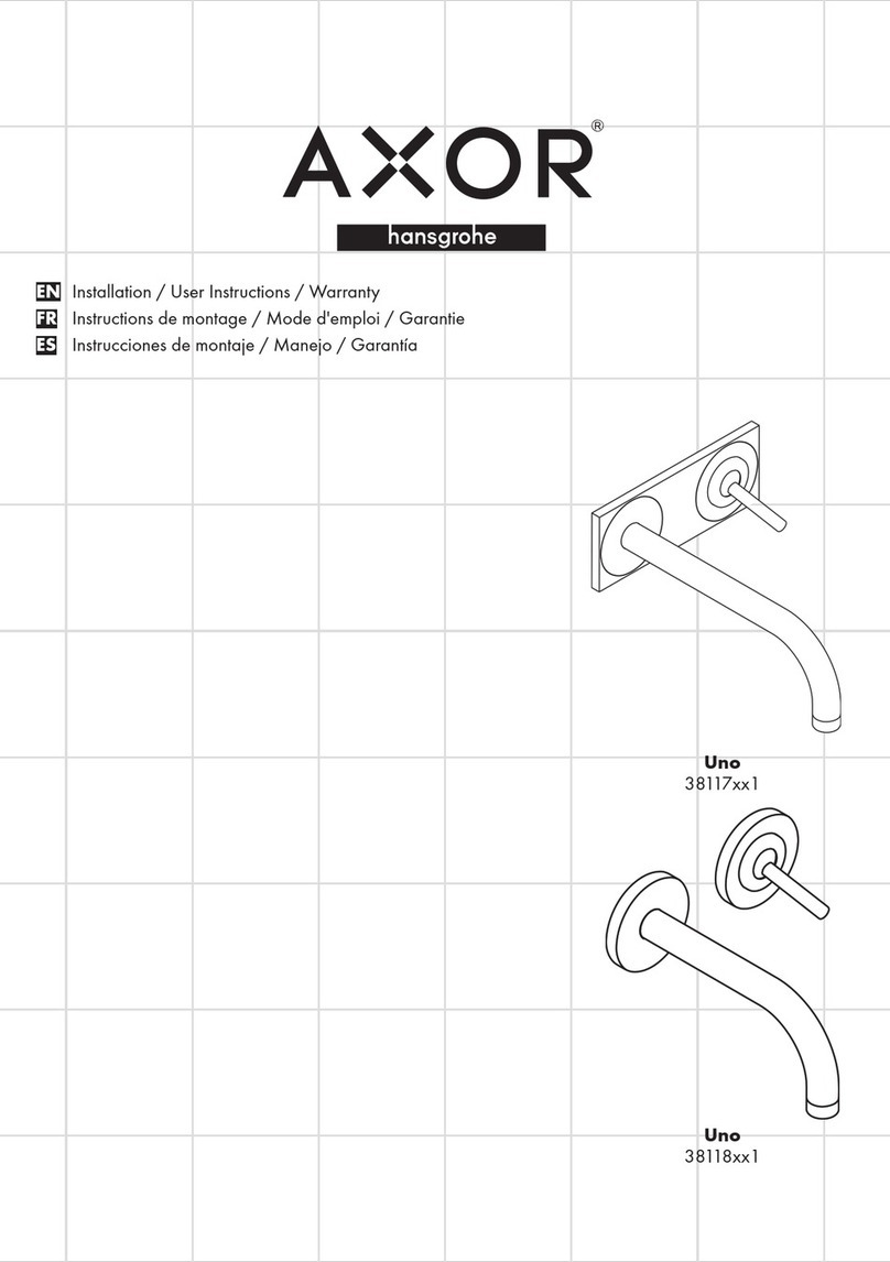 Hans Grohe AXOR Uno 38117 1 Series Instruction Manual Hans Grohe AXOR Uno 38117 1 Series Instruction Manual