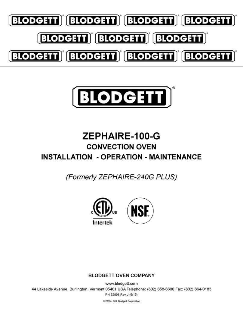 Blodgett ZEPHAIRE-100-G Owner's manual