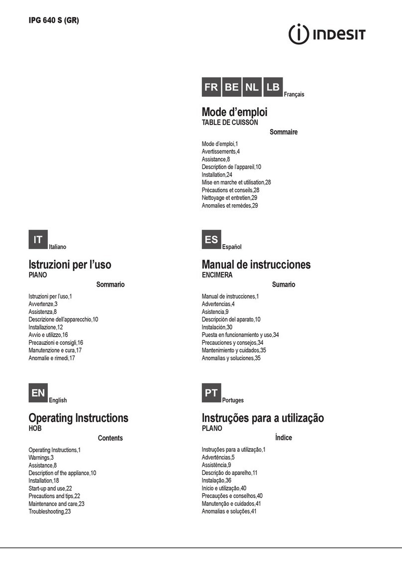 Indesit IPG 640 S GR operating instructions