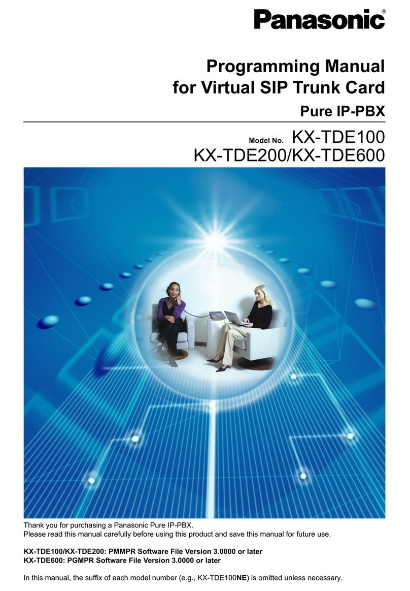 Panasonic KX-TDE100 Owner's manual Panasonic KX-TDE100 Owner's manual