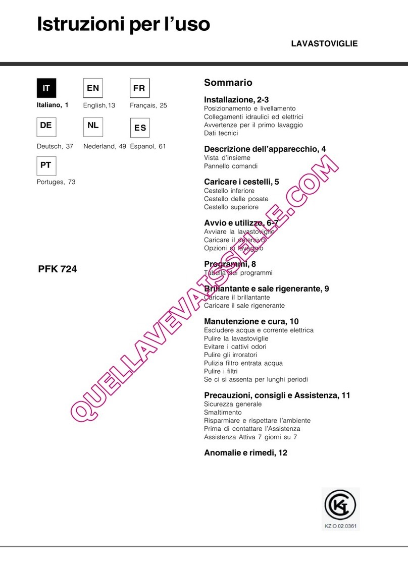 Hotpoint PFK 724 User manual