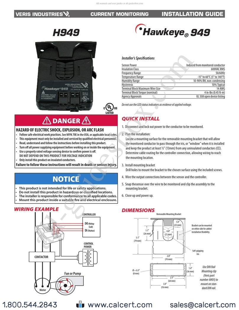 Veris Industries Hawkeye H949 User manual
