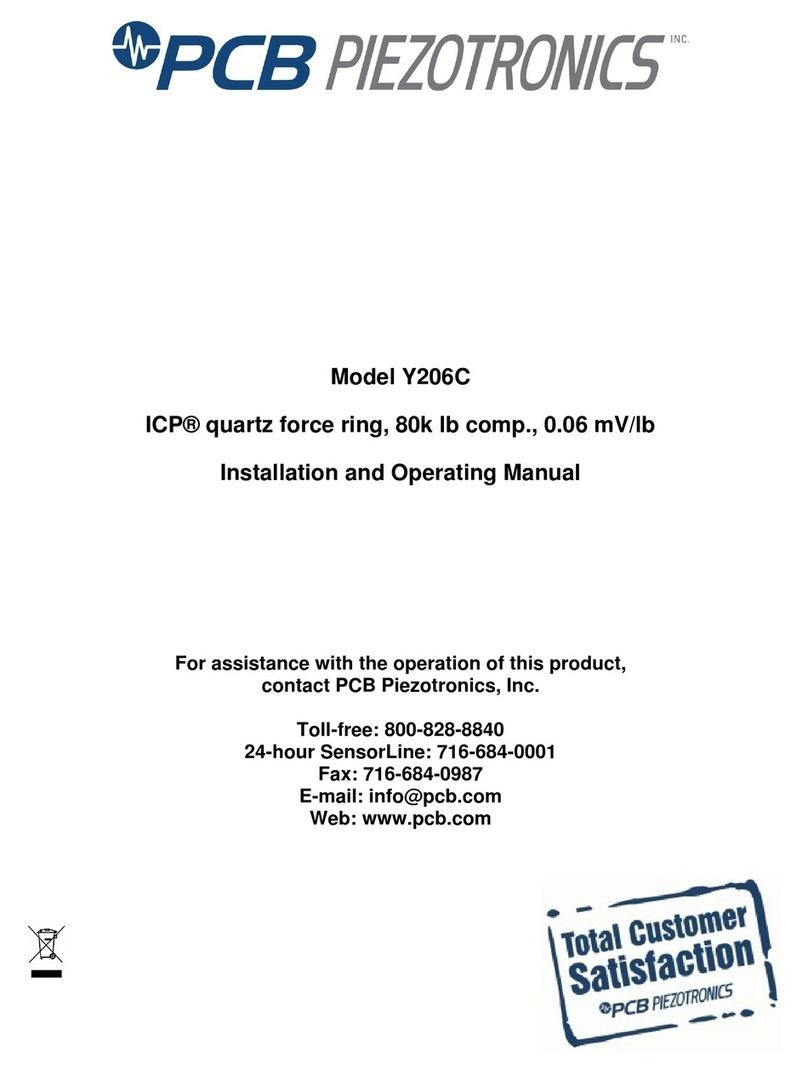 PCB Piezotronics Y206C Installation and operating manual