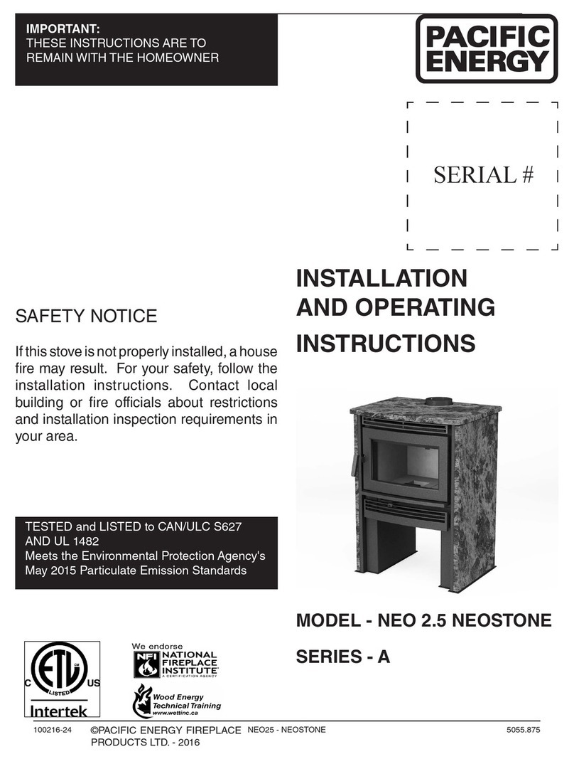 Pacific energy NEO 2.5 NEOSTONE User manual Pacific energy NEO 2.5 NEOSTONE User manual
