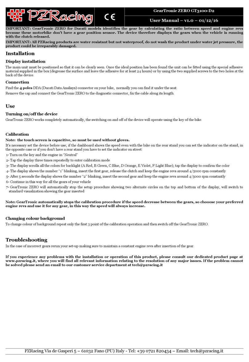 PZRacing GearTronic ZERO GT3100-D2 user manual