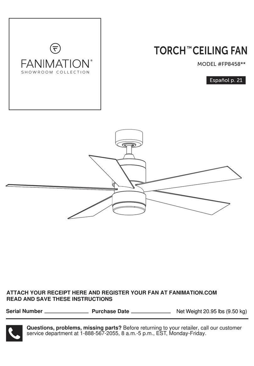 Fanimation TORCH FP8458 Series User manual